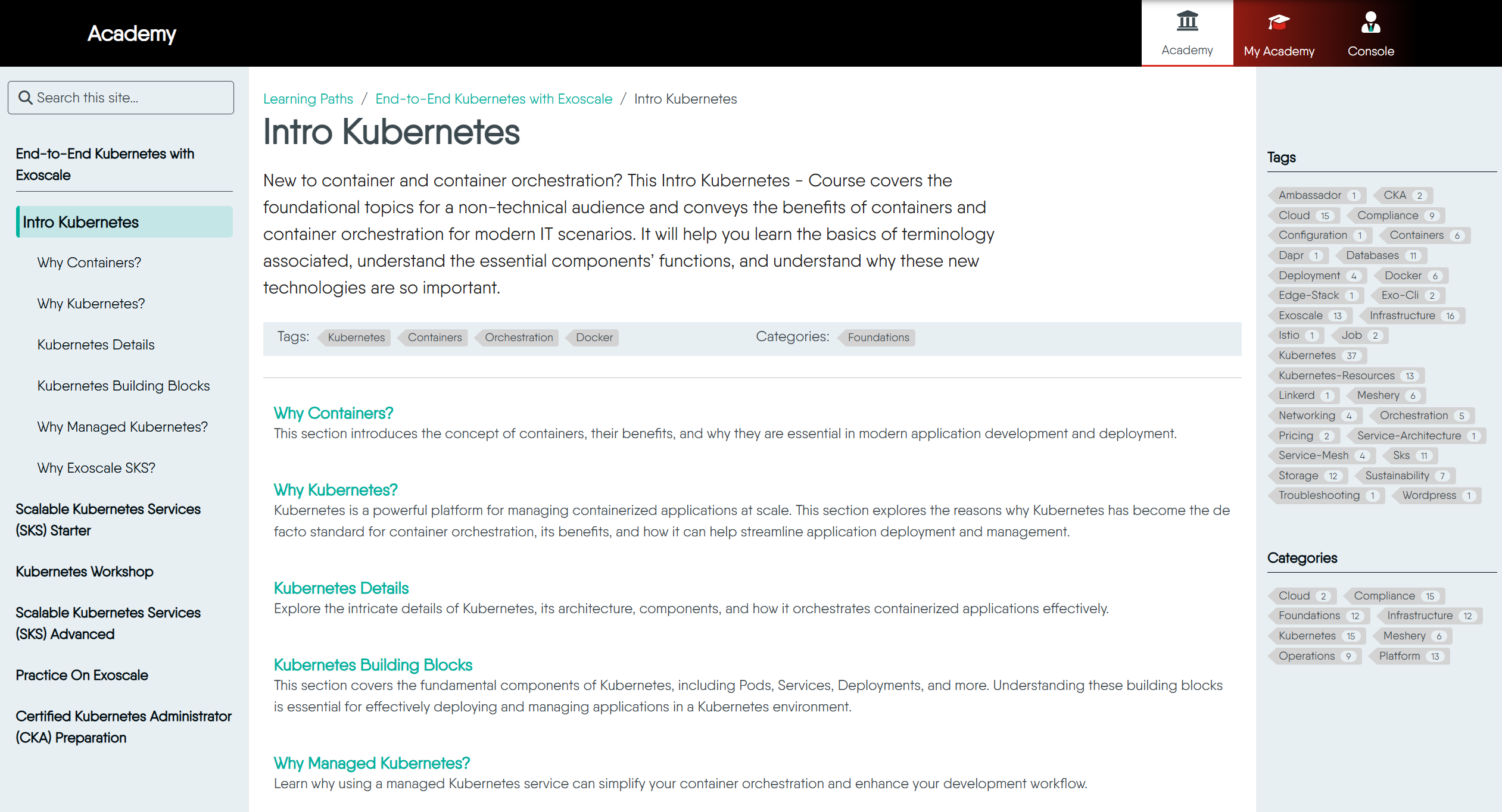 Learning Interface Overview